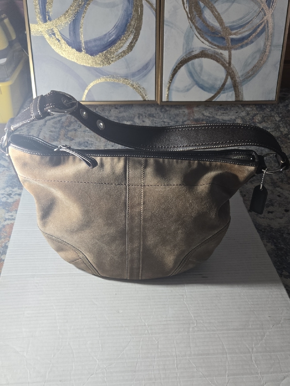 Vintage Coach Suede Hobo Bag - Brown